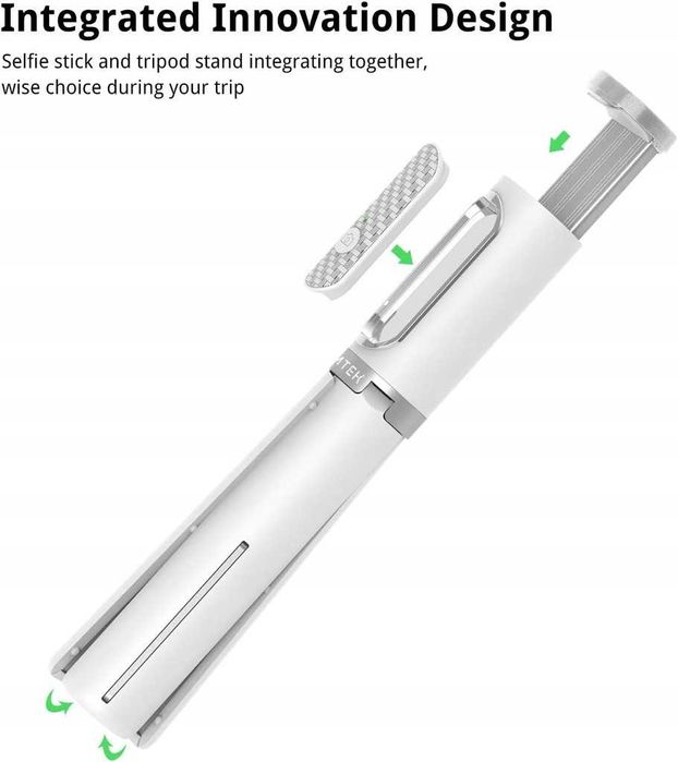 Statyw selfie stick ATUMTEK Bluetooth 3w1 79,5cm z pilotem biały
