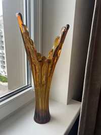 Большая ваза красивая, ваза из чешского стекла