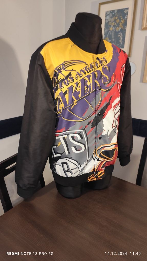 Kurtka NBA Bomber Jacket Lakers Bulls Heat Nets Bomberka bejsbolówka