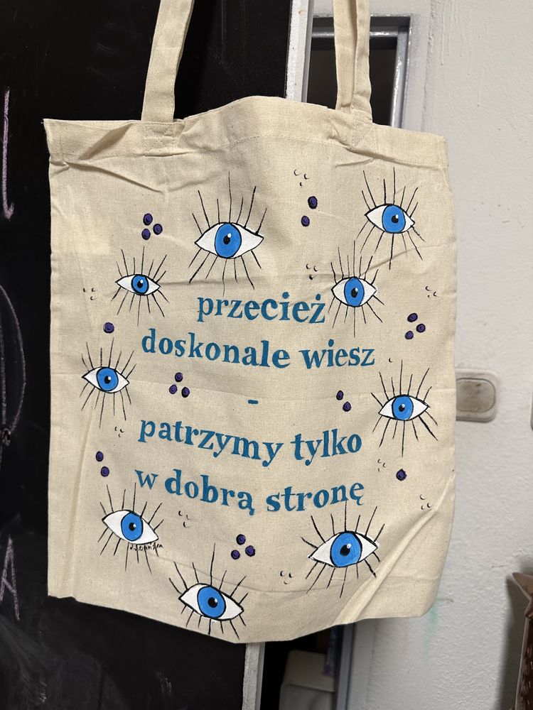 Bawełniana torba oczy Dawid podsiadlo aestetic Pinterest boho