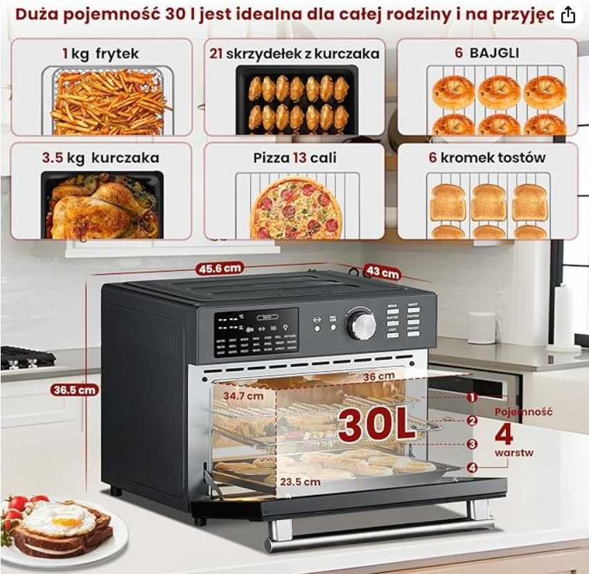 Piekarnik z frytkownicą powietrzną
