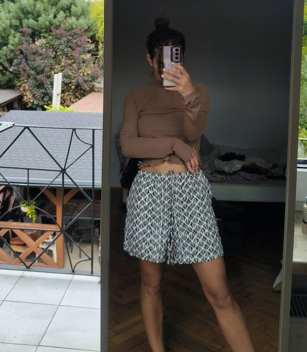 Lniane szorty len linien shorts cargo bermuda summer M L H&M