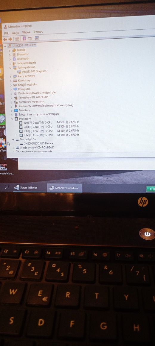 HP probook 4320s i5 3,2ghz nowy dysk 256gb SSD nowa bateria office