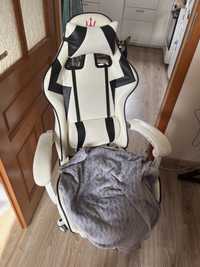 Fotel gamingowy Hell's Chair HC- 1007 White Black Biały
