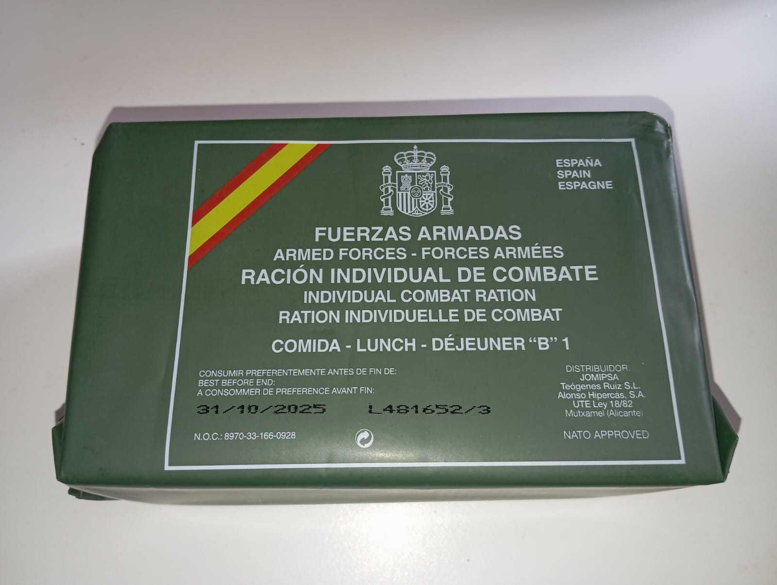 Ração de Combate Espanhola - Menu B1