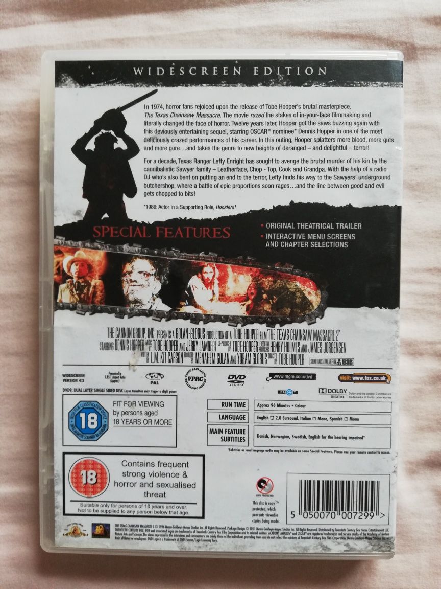 Dvd do filme de culto "The Texas Chainsaw Massacre 2" (portes grátis)