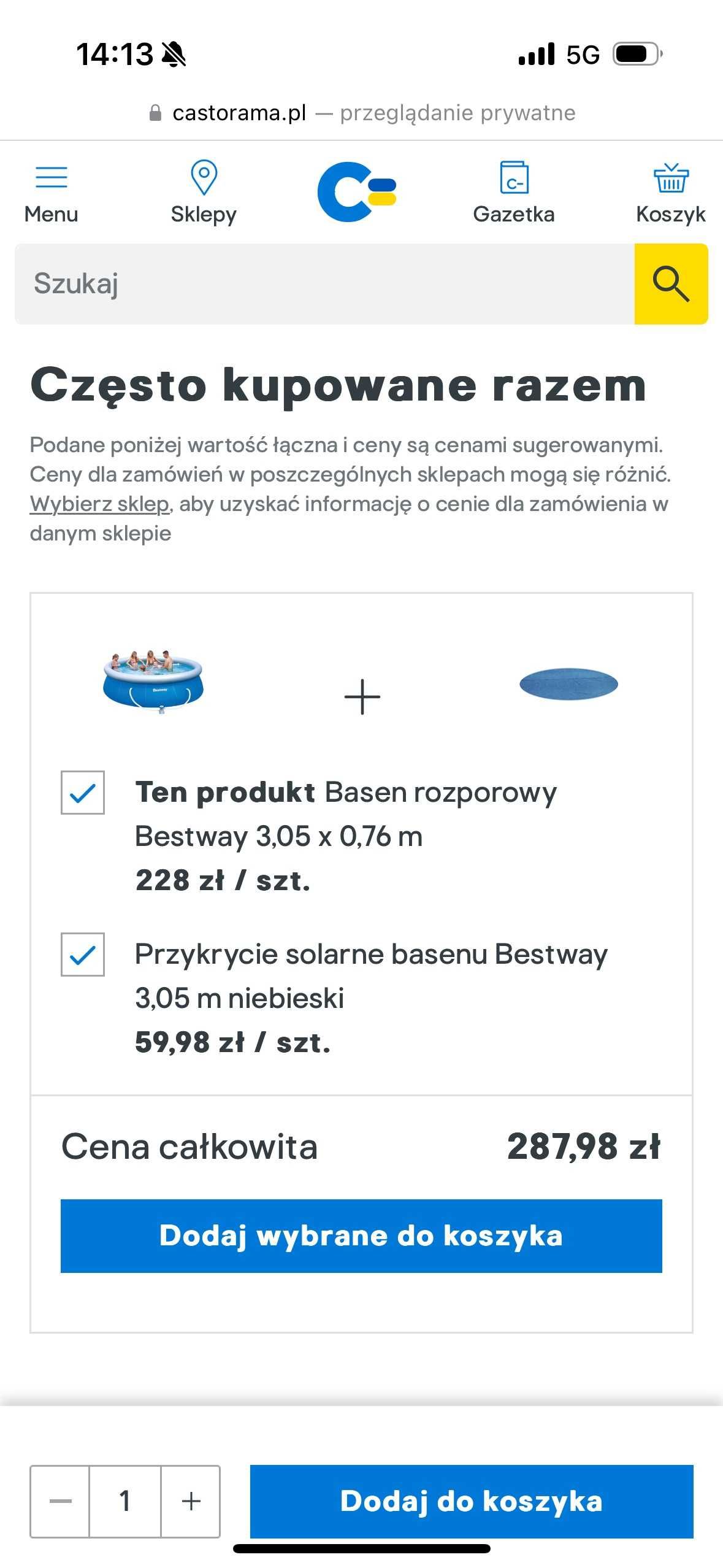 Basen rozporowy Bestway 3,05 x 0,76 m + pompa, węże i przykrycie