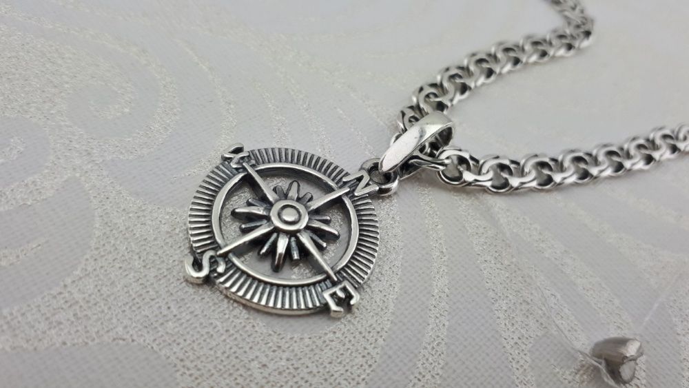Срібна підвіска кулон компас роза вітрів 925 проба