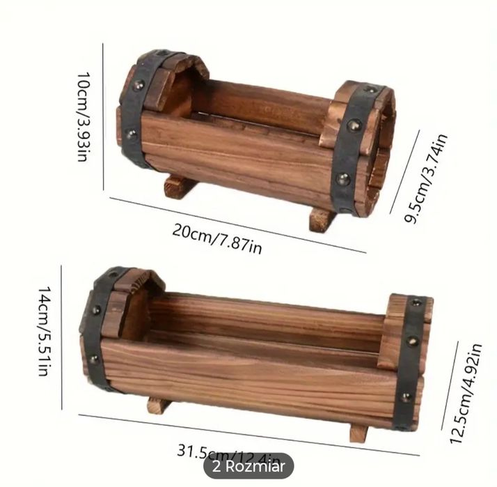 4 osłonki drewniane vintage