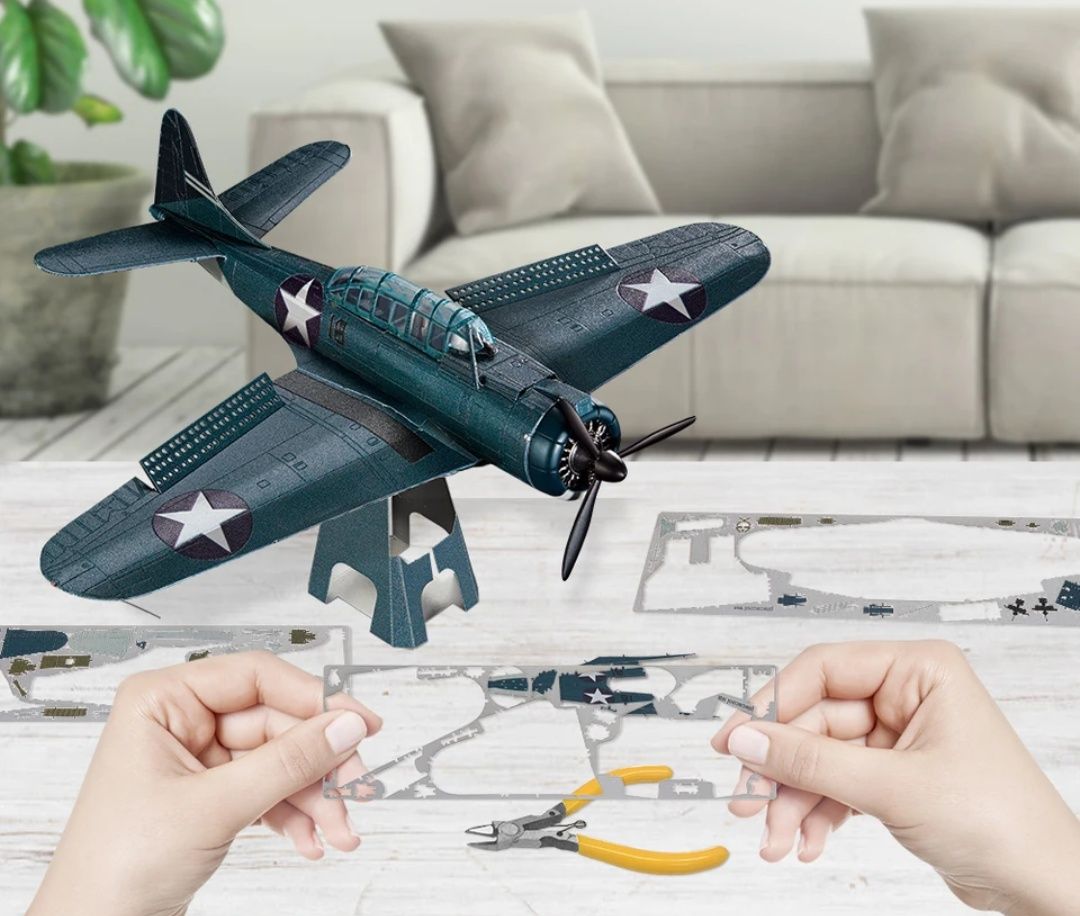 Конструктор металлический 3D пазл Армия Самолёт Douglas SBD Dauntless