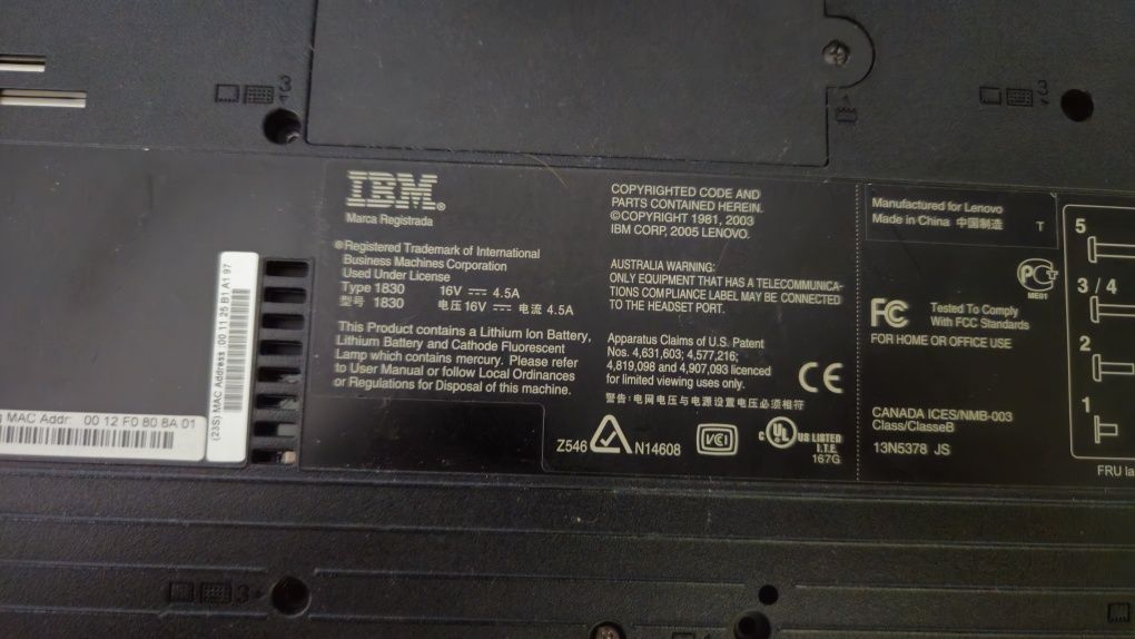IBM ThinkPad R51 kadłubek, płyta główna