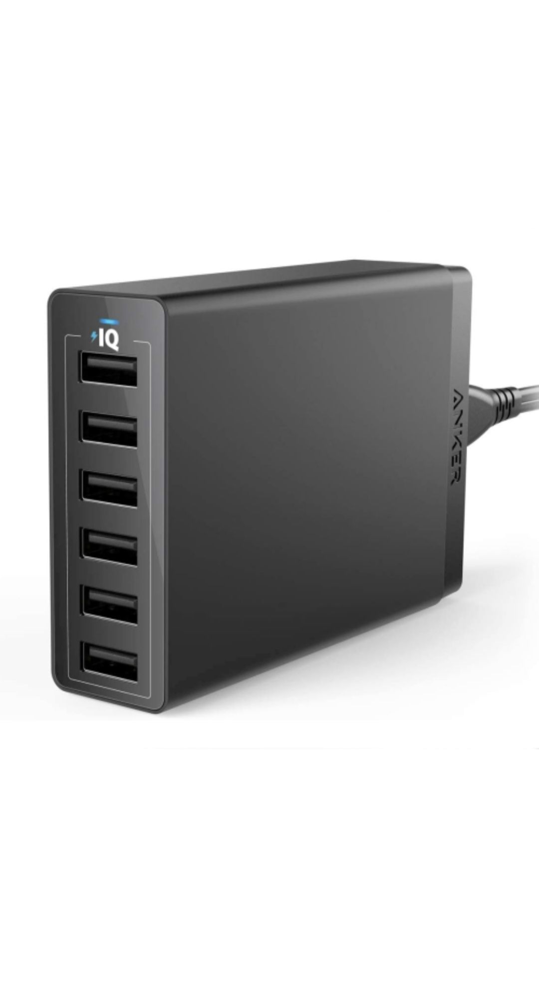 Зарядний пристрій Anker PowerPort 6 60W 6-port USB Power IQ V3 Black