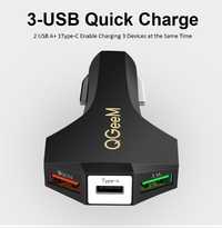 Автомобильное зарядное устройство Быстрая зарядка 3.0 USB Type-C