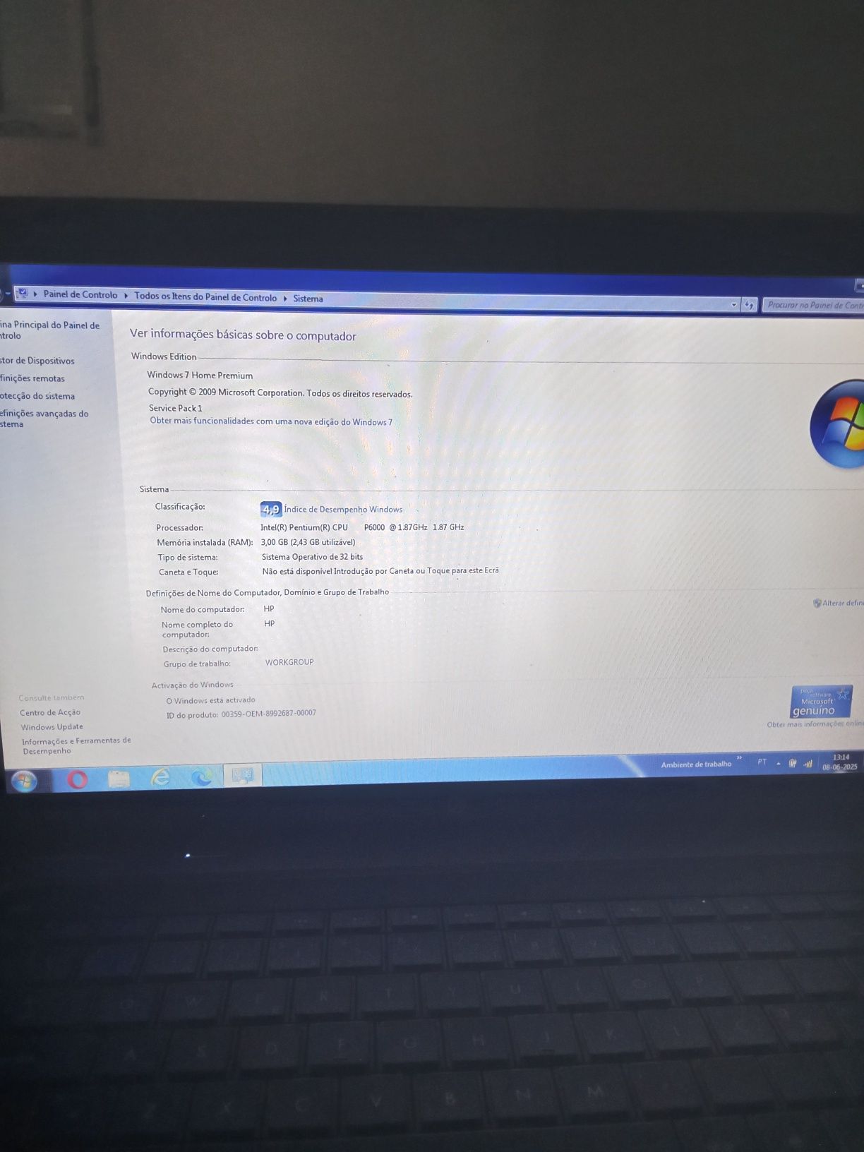 Computador portátil HP Windows 7