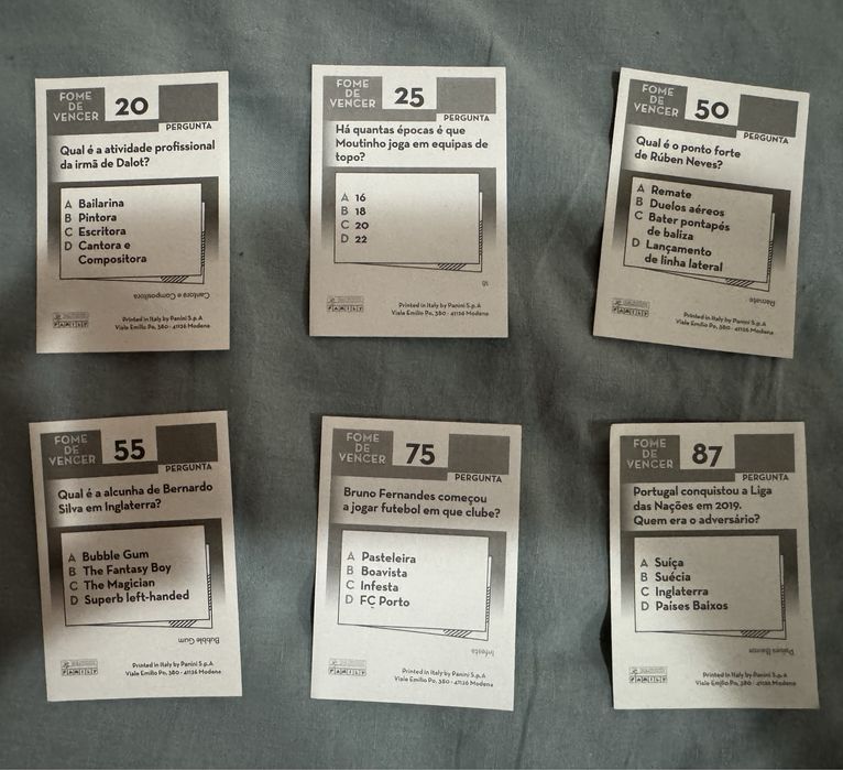 Cromos da coleçao FOME DE VENCER 2022