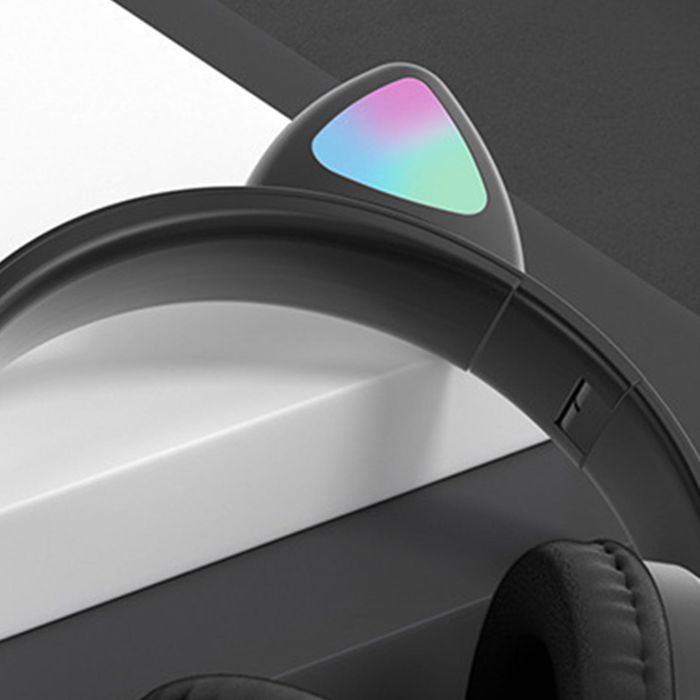 Bezprzewodowe słuchawki Bluetooth kocie uszy czarne LX-B39A