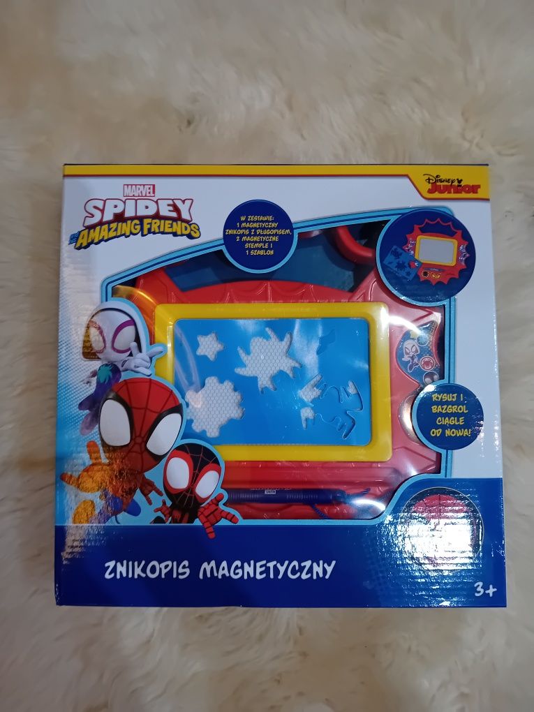 Znikopis magnetyczny Spider-man + 2 stemple i szablon