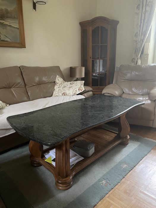 Komplet zestaw drewnianych dębowych mebli lity dąb