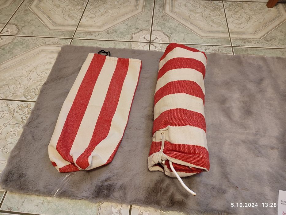 Nowy duży czerwony hamak ogrodowy dla 2 osób