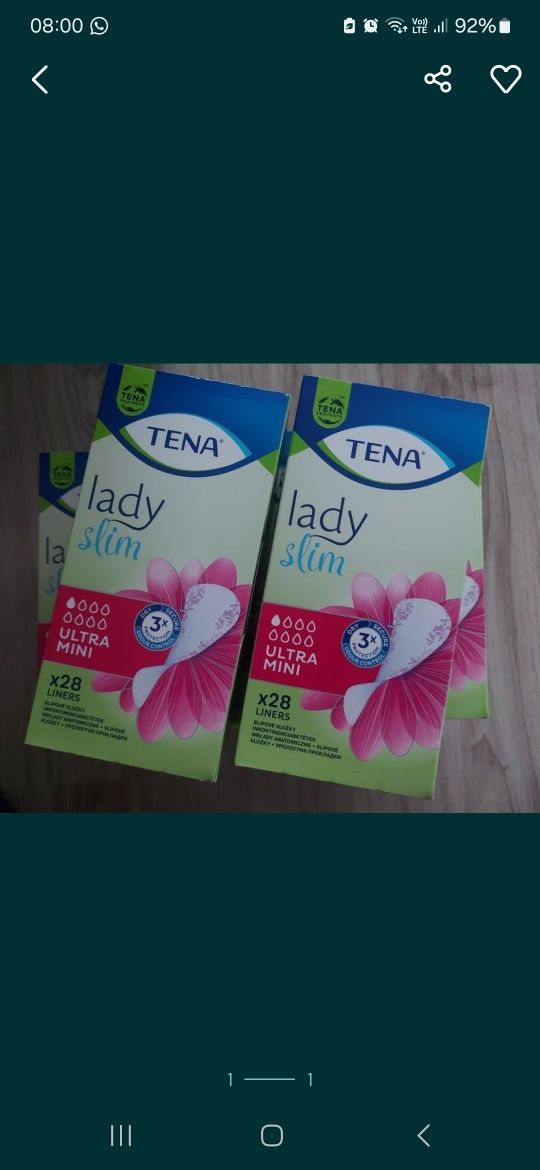 Tena lady slim ultra mini wkladki anatomiczne 10 paczek