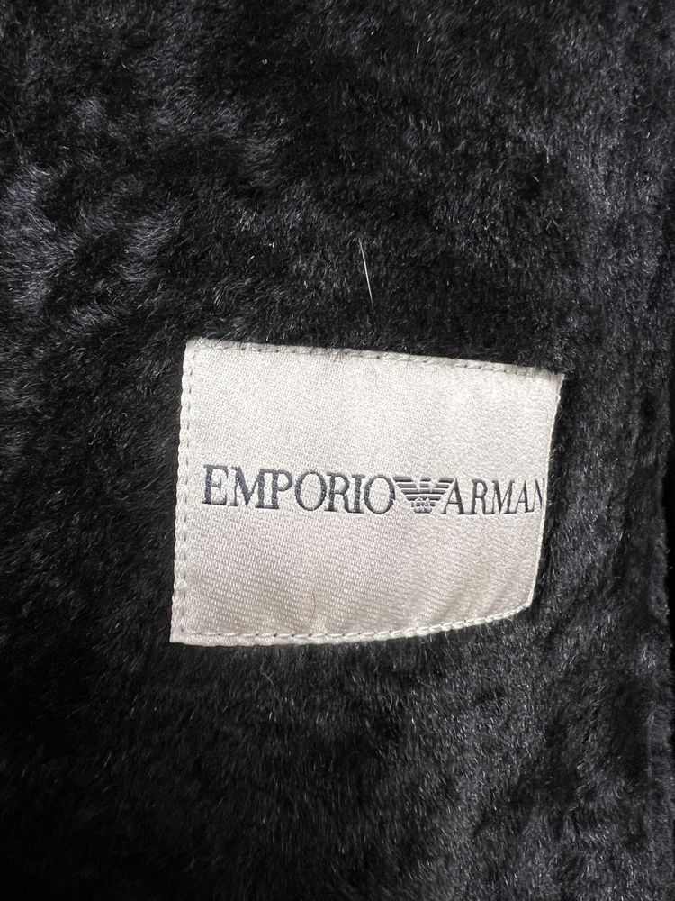 Emporio Armani długi kożuch naturalny  - płaszcz