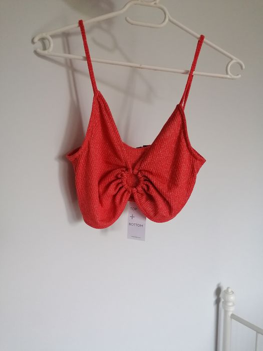 Bluzka Top prazek crop top S