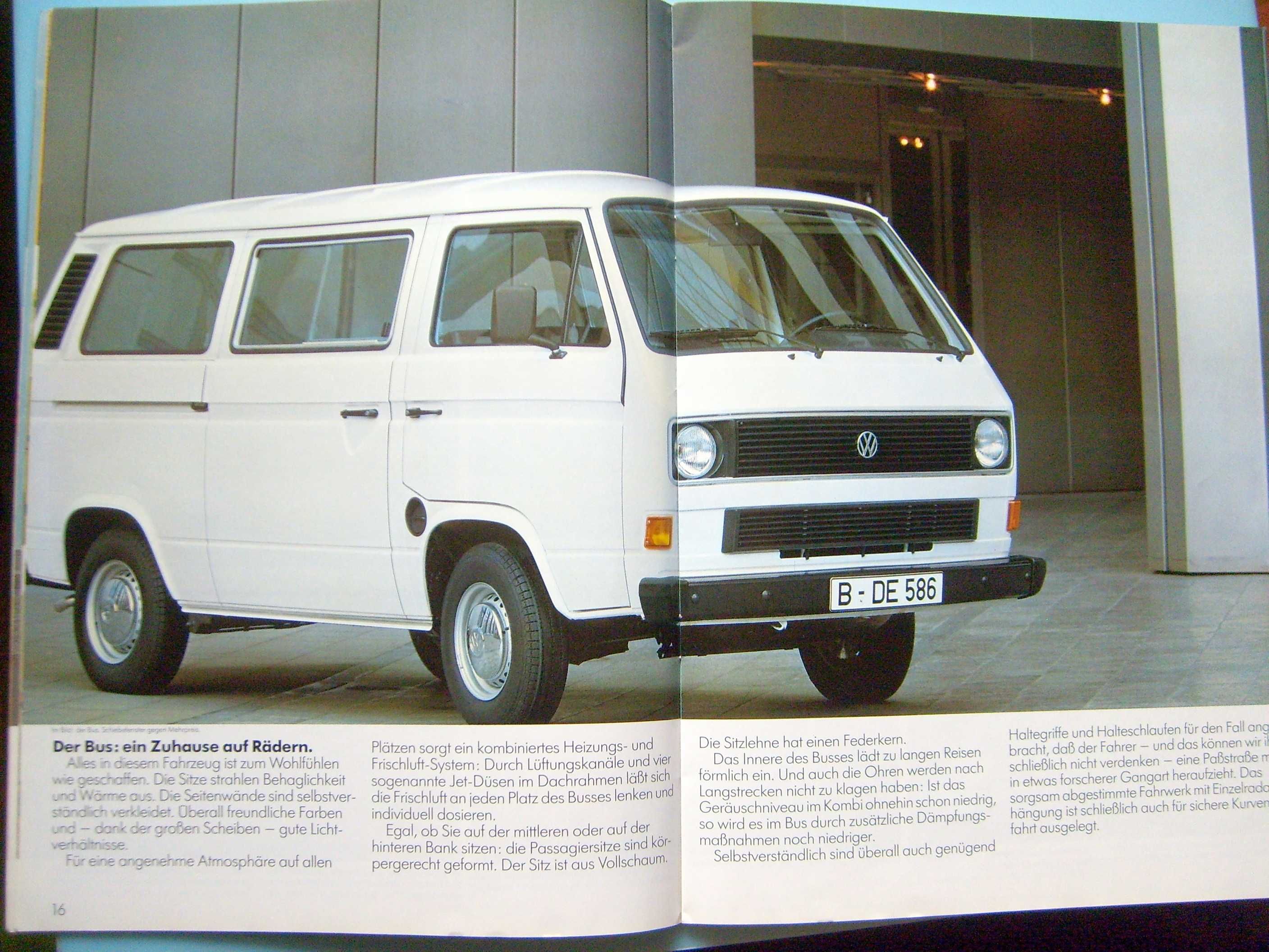 VW T3 '83 Transporter Bus Kombi Caravelle / prospekt 42 str. stan BDB