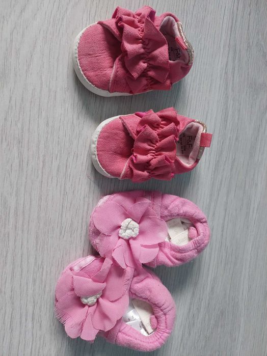 Buty niechodki różowe niemowlęce dla dziewczynki