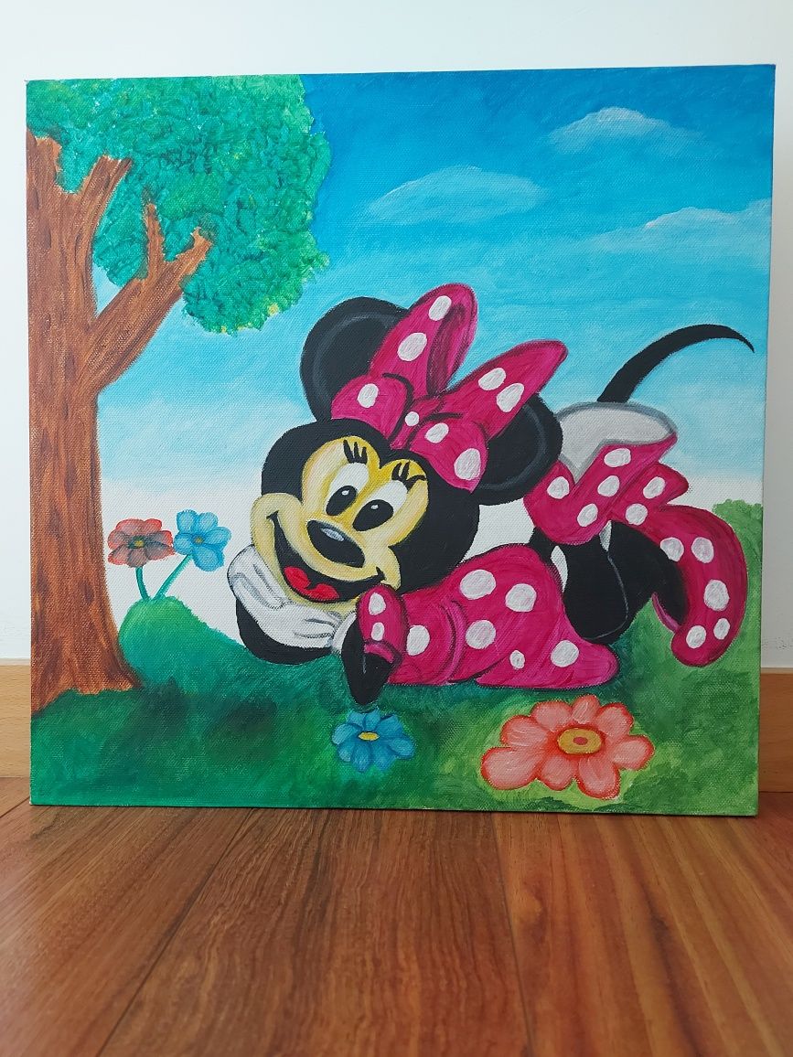 Tela Minnie pintada à mão