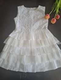 Sukienka elegancka , biała , komunia ,weseleroz. 134