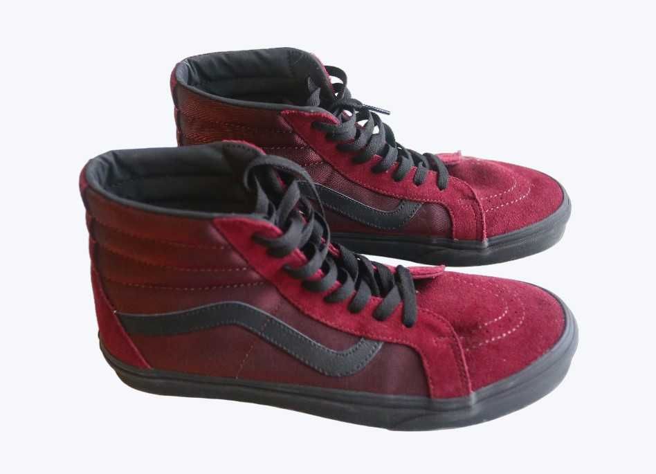 Buty Vans Sk8-hi wysokie bordowe zamsz unikat! r. 44