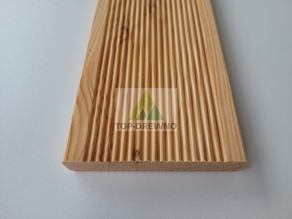 Deska tarasowa ryflowana dwustronnie 27x140 z modrzewia europejskiego!