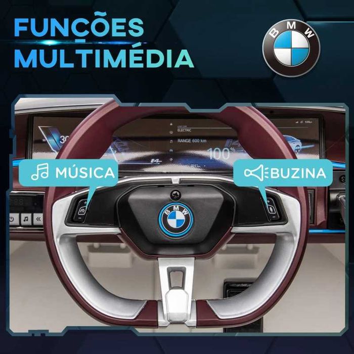 Carro Elétrico para Crianças BMW i4 12V - 115x67x45 cm - Branco