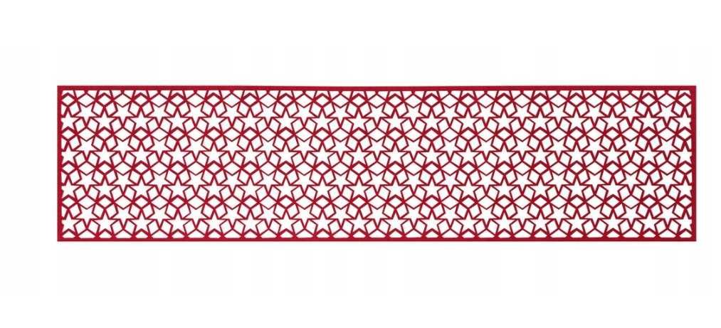 Świąteczny Bieżnik filcowy na stół 120x30 cm CZERWONY GWIAZDKI