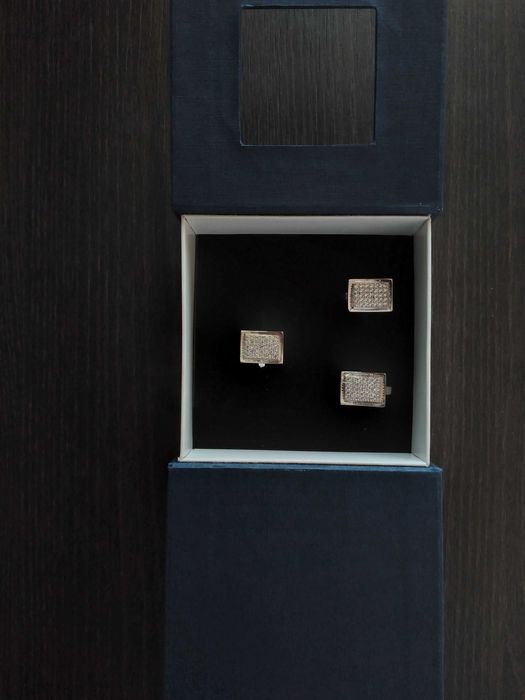 Набір срібних прикрас - нові сережки і перстень з фіанітами