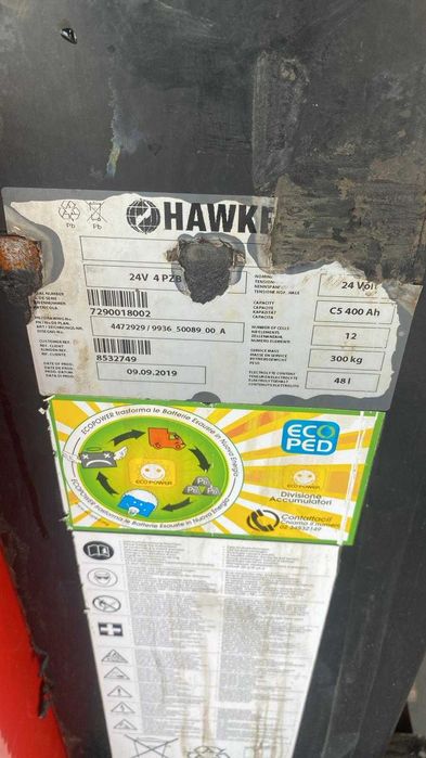 Bateria trakcyjna kwasowa HAWKER 24V 400Ah 09/2019 r