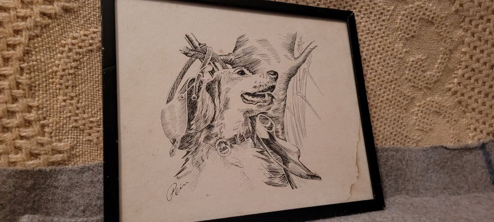 Stary obrazek 29x23 cm.