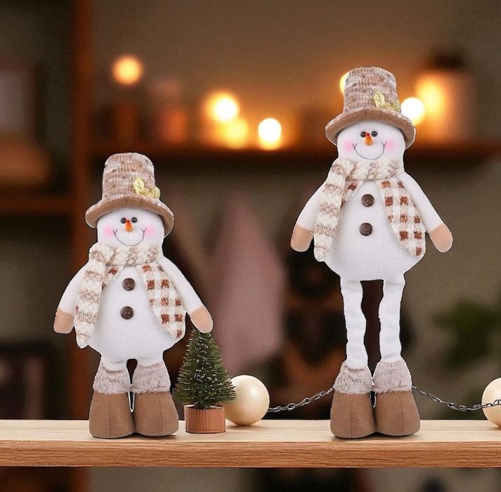 świąteczny bałwan z rozciągliwymi nogami śnieżynki lux premium 45-60cm