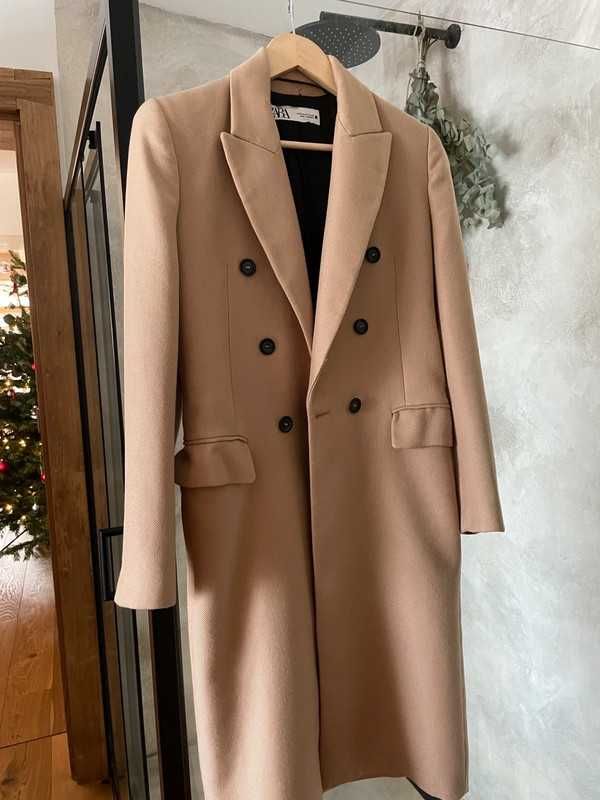 Płaszcz Zara camel beżowy dyplomatka rozm L