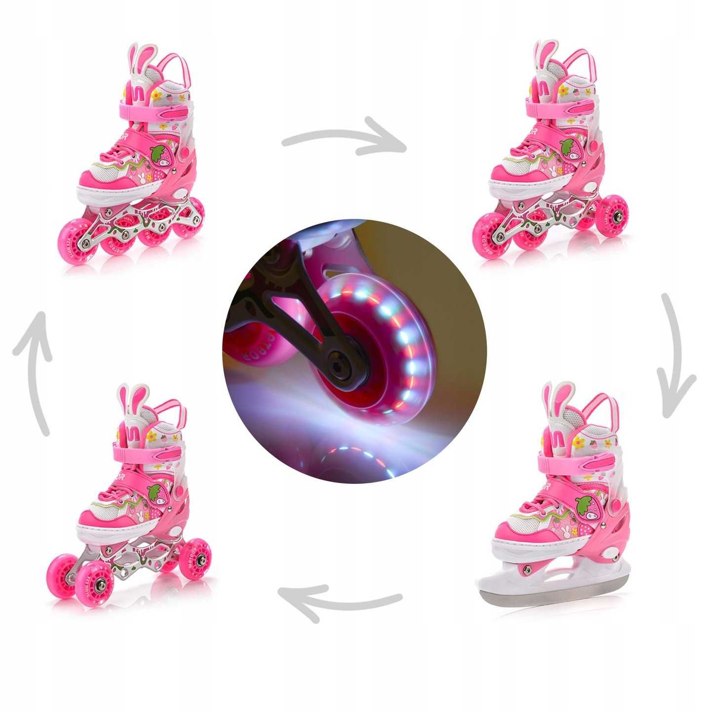 Rolki 4w1 METEOR BUNNY M (rozmiar 34-37)
