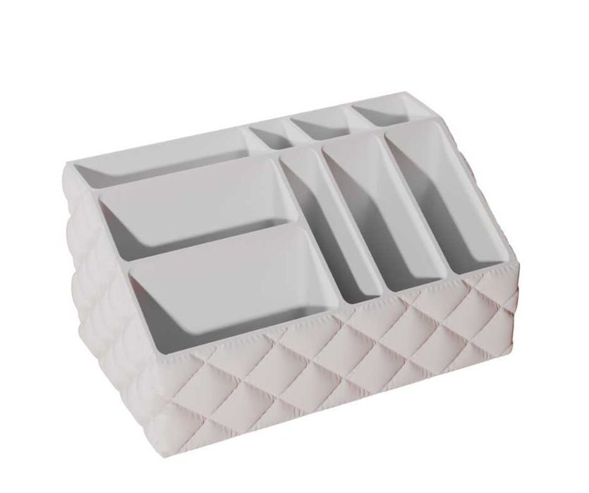 OUTLET Organizer kosmetyczny GLAMOUR - pikowany wzór (biały)