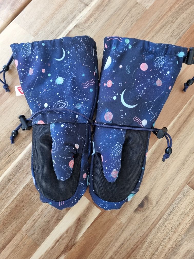 [Mabibi] zimowe rękawiczki softshell + wełna r. 2-5 lat (średniak)