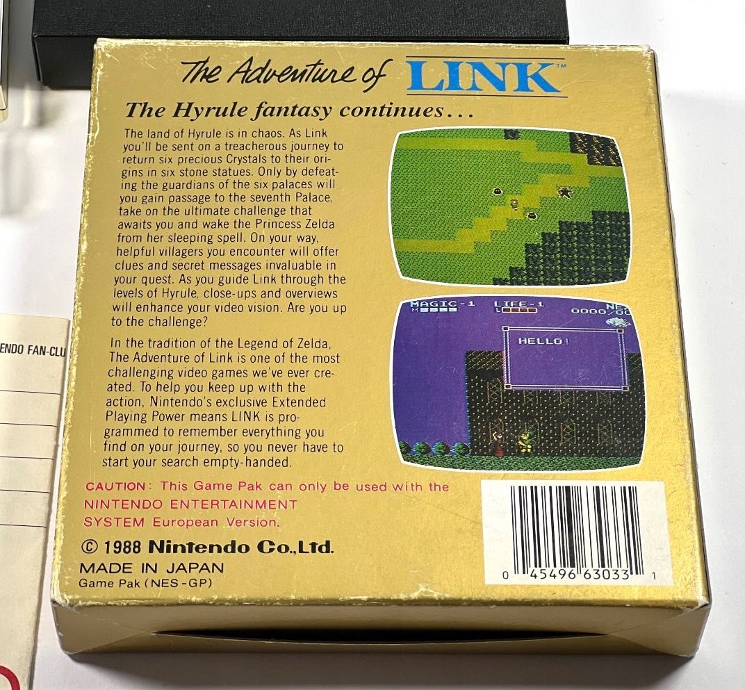 Zelda II Adventure Of Link Nintendo Nes Pudełko
