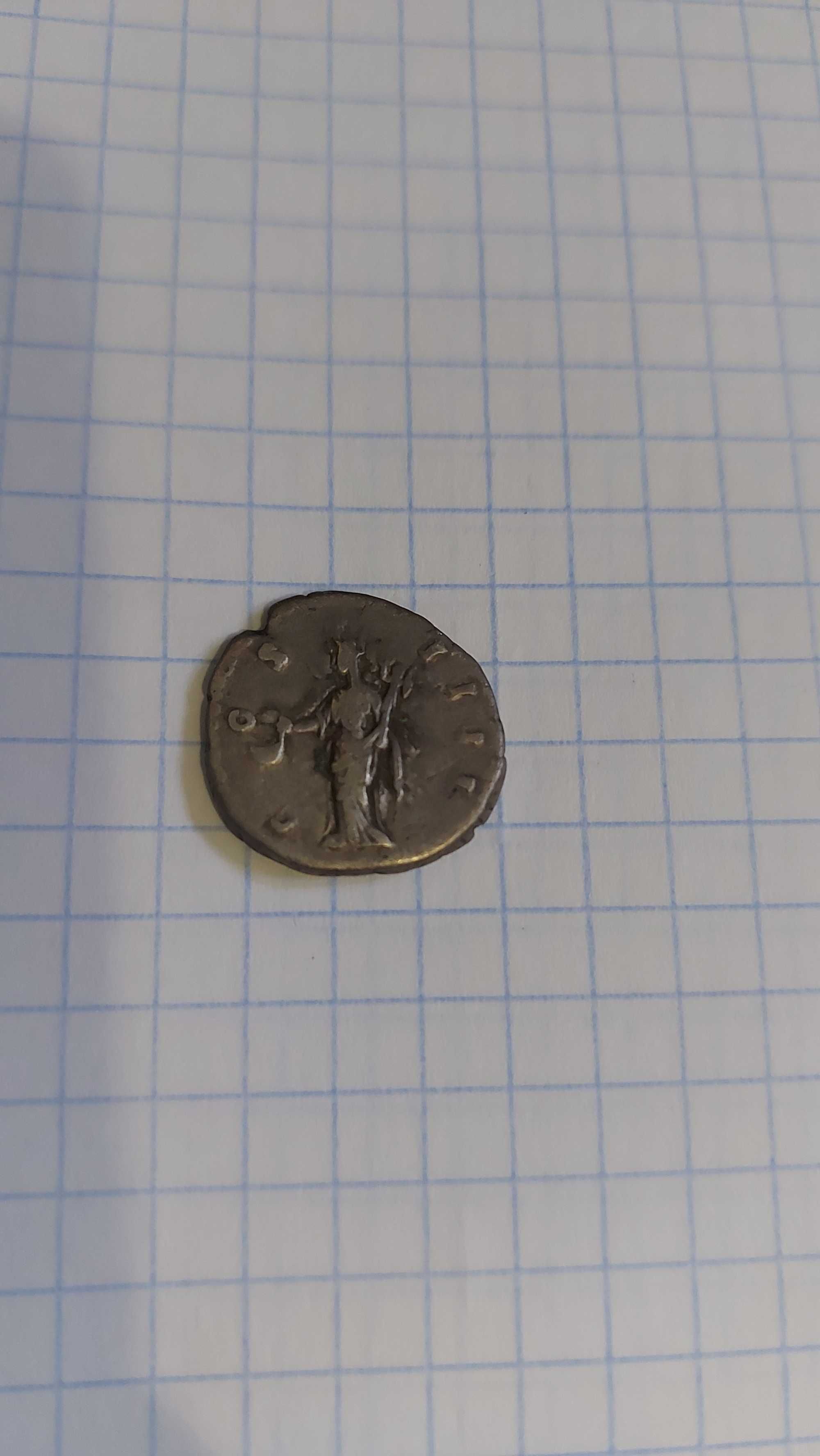 Срібна монета Римської Імперії Антонін Пій , денарій