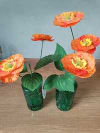 2szt wazon z kompozycja kwiatowa
