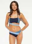B.P.C bikini granatowo niebieskie bandeau z figami ^44