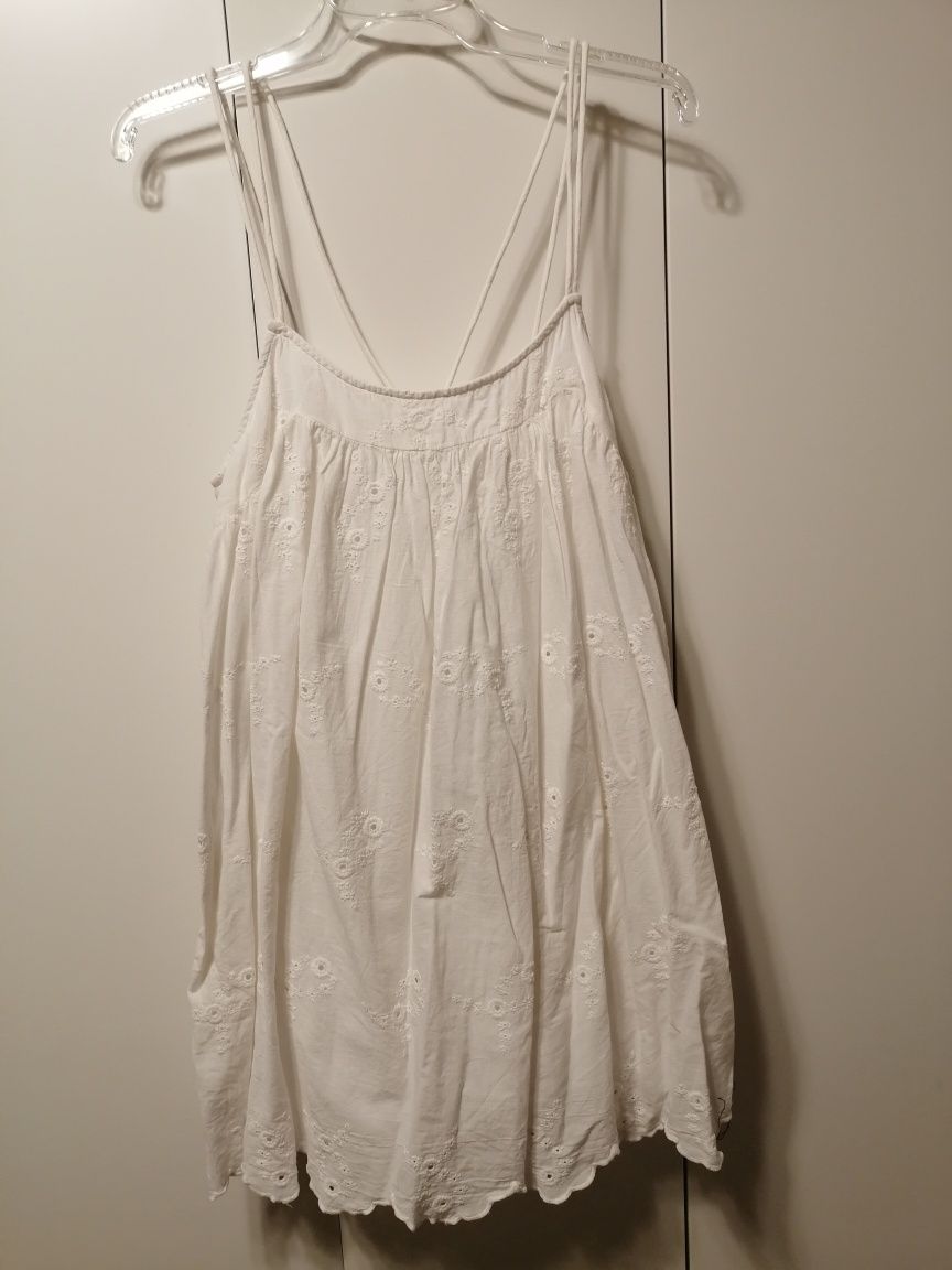 Sukienko kombinezon spodenki biały haftowana zara Xs