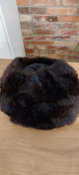 Czapka uszatka futrzana z PRL