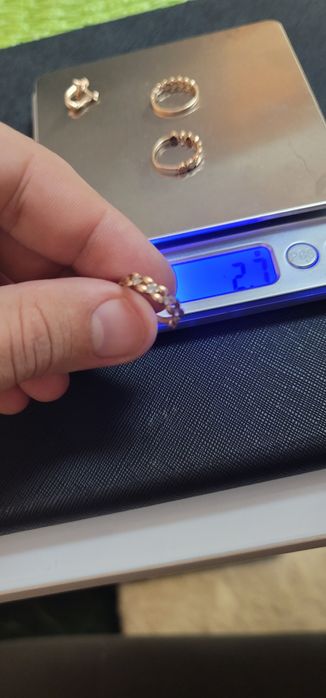 Золотые украшения 3 колечка браслет и серёжка