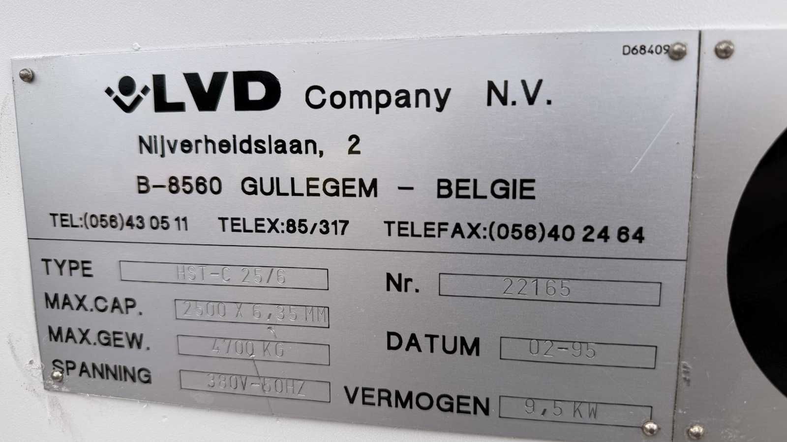 Gilotyna hydrauliczne nożyce do blachy LVD Belgia 2550 x 6 mm CE